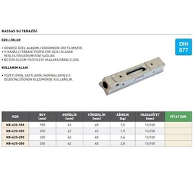 Resim Fett 200mm Kinex Dın877 Hassas Su Terazisi Nb-620-200 