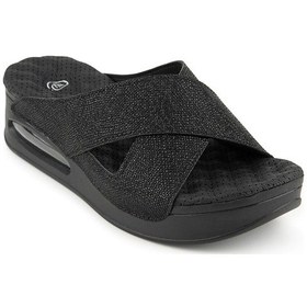 Resim Muya Fly Anatomik Airmax Memory Foam Kadın Terlik Desenli Siyah Siyah 