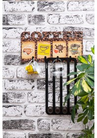 Resim Deepcraft Duvar Askılığı 4 Askılı Doğal Ahşap Uv Baskılı Coffee Kahve 