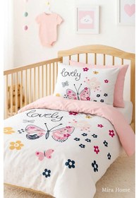 Resim Dijital Baskılı 3d Pamuklu Yenidoğan Bebek Nevresim Takımı Lovely Butterfly Çok Renkli 