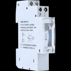 Resim Tek-İş Dın Ray Tipi Mekanik Zaman Saati 24 Saat Analog Zamanlayıcı 16A 3500W 