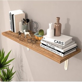 Resim L Konsol Duvar Rafı - Duvara Monte Raf 25x60 Cm Metalik 