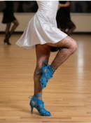 Resim bitangosu ULTRAMARİN MAVİSİ KADIN LATİN-SALSA-BACATA DANS VE SALON BOTİ 7 CM KADEH TOPUKLU GÜVENLİ VE KONFOR 