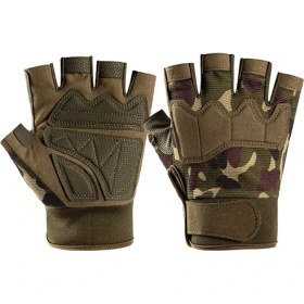 Resim Liangduo Shop Kamuflaj Stili Xl Boyutu Erkekler Kadınlar Açık Spor Spor Tam Parmak Bisiklet Bisiklet Eldiven Ordu Taktik Kamuflaj Askeri Mücadele Korumak Mitten N31 (Yurt Dışından) 