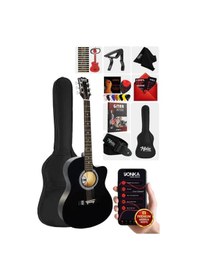 Resim Midex Rg-540bk Kaliteli Kesik Kasa Siyah 40 İnç Akustik Gitar Seti 4/4 Yetişkin 