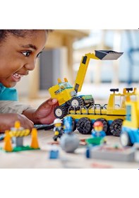 Resim LEGO® City 60391 İnşaat Kamyonları ve Yıkım Gülleli Vinç 235 Parça 