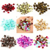 Resim 50 adet Miyuki Esinli Çok Renkli Çek Cam Tohum Boncuklar, 5x5x2mm Çift Delikli DIY Takı Yapımı İçin - Bilezikler & El İşleri İçin İdeal, Takı Yapımı İçin Boncuklar 