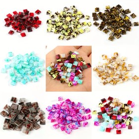 Resim 50 adet Miyuki Esinli Çok Renkli Çek Cam Tohum Boncuklar, 5x5x2mm Çift Delikli DIY Takı Yapımı İçin - Bilezikler & El İşleri İçin İdeal, Takı Yapımı İçin Boncuklar 