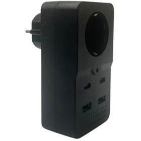Resim ® Isıya Dayanıklı Termal Akım Korumalı 1 Priz Girişli 2 USB Girişli 2 TYPE-C Girişli Pirz 