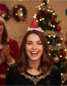 Resim Pullu Yapraklı Dolgulu Yılbaşı Şapka Tacı Parti Ve Yeni Yıl Aksesuarı Diğer 