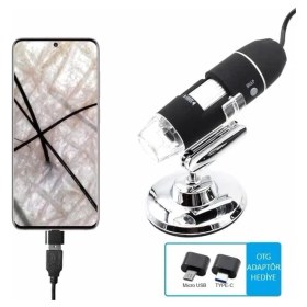 Resim Hype Store Cilt ve Saç Analiz Cihazı 1600X 2.mp USB 8 LED Digital Mikroskop 