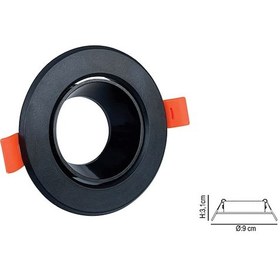 Resim Gu10 Dekoratif Yuvarlak Plastik Kasa Siyah 2 Adet 