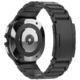 Resim Samsung Uyumlu Galaxy Watch Ultra 47mm Yedek 3 Boncuklu Saat Kayışı İçin Titanyum Çelik Kordon - Siyah 