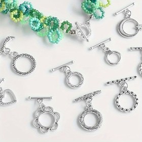 Resim 20 Parça/Set Vidalı Dişli OT Toka Bağlantı Aparatı Antik Gümüş Rengi Takı Yapımı DIY Bileklik Kolye Aksesuarları 