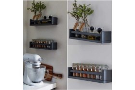 Resim Feyza Design Çocuk Odası ve Banyo Için Çiftli Geniş Duvar Rafı, 50 cm 