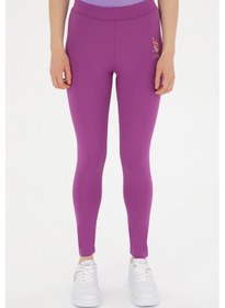 Resim U.S. Polo Assn. Kadın Mor Yüksek Bel Spor Tayt 50284055-VR038 