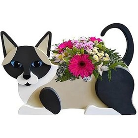 Resim Ulzyvf Kedi Saksısı, Mekan Mavi Kedi Planter, Ev/bahçe Hediye, Bitki Saksısı 
