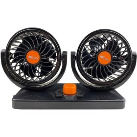 Resim Beyaztuning 12-24 Volt 5Inç Araç Içi Fan Çift Başlıklı Oto Vantilatör 