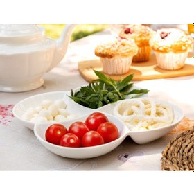 Resim Madame Coco New Petit Concept 4 Bölmeli Büyük Sunum Tabağı 1kserv0057 22x22x3cm-beyaz 