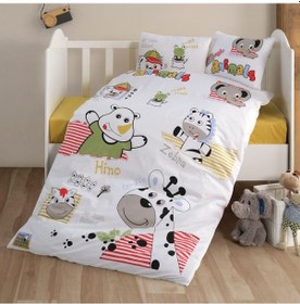 Resim Clasy Ranforce Bebek Nevresim Takımı Animals V1 Sarı 