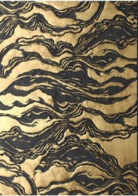 Resim Soyut Kanvas Tablo Siyah Altın Bulut Dikey 