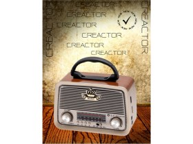 Resim Kahverengi Eskitme Nostalji Tasarımlı Bluetooth Radyo Fm, Sd Kart, Aux 01972 