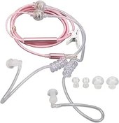 Resim Huairdum 3.5mm Hava Tüpü Kulaklık, PU Hava Tüpü Kulakiçi Binoral Ergonomik Dizüstü Bilgisayar İçin Radyasyon Yok (Pembe) 