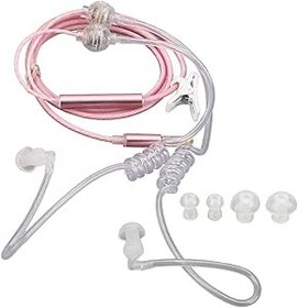 Resim Huairdum 3.5mm Hava Tüpü Kulaklık, PU Hava Tüpü Kulakiçi Binoral Ergonomik Dizüstü Bilgisayar İçin Radyasyon Yok (Pembe) 