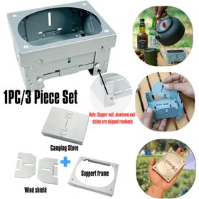 Resim 1 adet/3 adet Mini Ultra Hafif Taşınabilir Rüzgarlık Korumalı Kamp Ocağı | Darbeye Dayanıklı Dayanıklı Galvanizli Demir | Çoğu Tencere ve Bardak ile Uyumlu | Gıda ile Temasa Uygun Değildir | Yürüyüş, Seyahat, Kamp ve Acil Durum Hayatta Kalma Kiti için İdeal 