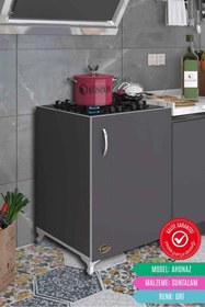 Resim Kenzlife ocak dolabı ahunaz gri 85*60*56 hazır mutfak klasik set üstü ocak için arkalıksız 