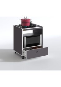 Resim Kenzlife ocak dolabı piraye gri 85*70*60 XLARGE çekmeceli hazır mutfak ankastre gömme ocak için 