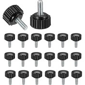 Resim Seeppitous Dişli Tırtlalı Thumbsscrew, 20 Adet M4 x 10 mm Montaj Cıvataları Düğmeler Üzerinde Vidalı Tutamaklar Siyah Yuvarlak Sıkıştırma Vidası Düğmeleri (Yurt Dışından) 