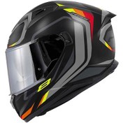 Resim Givi 50.8 Mach1 Full Face Motosiklet Kaskı 67028 Mat Siyah Gri Kırmızı 