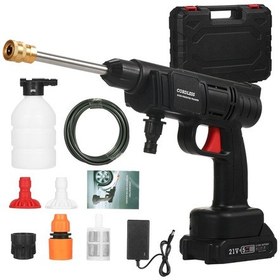 Resim Hallow Geevorks-21V Akülü Taşınabilir Elektrikli Araba Yıkama Makinesi Siyah 