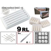 Resim Tattoo Dövme Makinası İğneleri 9Rl 100 İgne + 100 Uç 