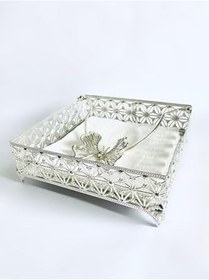 Resim Yıldız Aynalı Peçetelik Gold Renk Metal Peçete Uçurtmaz 19×19 