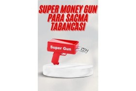 Resim MCM Group Kırmızı Parti Oyuncağı Para Saçma Fırlatma Tabancası Makinesi Super Money 