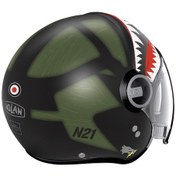 Resim N21 Vısor Skydweller 091 Kapalı Motosiklet Kaskı Siyah - Yeşil 