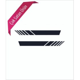 Resim Oto Ayna Şerit Özel Yeni Sticker Siyah 2 Li 20*2,5 cm 