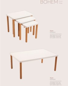 Resim Orta Sehpa Bohem Krem Meşe Krem Meşe 