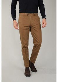 Resim Bisse Haki Pamuklu Chino Pilesiz Erkek Pantolon Pns24k24001 D49 Haki 