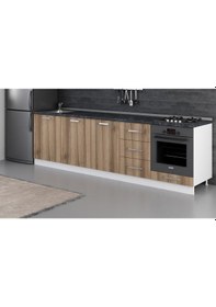 Resim Minar 280 Cm Mutfak Dolabı Beyaz Dore 280-D3-Alt Modül Beyaz 