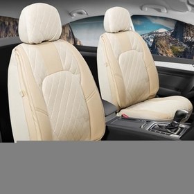 Resim Geely Emgrand Uyumlu Yarı Deri Oto Koltuk Kılıfı Ön Arka Set Chester Serisi Bej Fs 