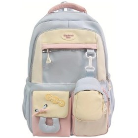 Resim Honeybeeshop Mavi Kadınlar İçin Pastel Japon Sırt Çantası Büyük Kapasiteli Okul Çantası Dayanıklı Mavi 