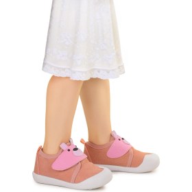 Resim Kiko Kids Winni Cırtlı Kız Bebek Ilk Adım Panduf Ayakkabı Pudra 
