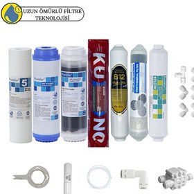 Resim Pemax Water Solutions Purefer Açık Kasa Çift Karbon Sertifikalı 7'li B12Alkali-Orijinal LgKuno Mebran Şeffaf 4'lü Mineral 