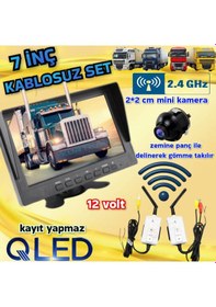 Resim Kablosuz 7 İnç Monitör 19 Mm Ultra Mini Araç Görüş Kamerası 12 V Kayıt Yapmaz 