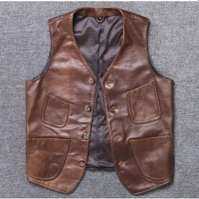 Resim Nyc Giyim Tekstil & Deri Hakiki Deri Taba Kovboy Yelek 