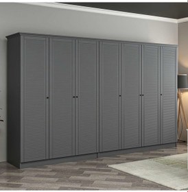 Resim Kale 7 Kapaklı 4ç Taçlı Dolap Antrasit Mebran Panjur Antrasit 210cm Antrasit 