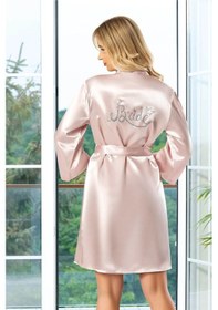 Resim Faal 5905 Kadın Saten Bride Sabahlık-pembe Pembe 